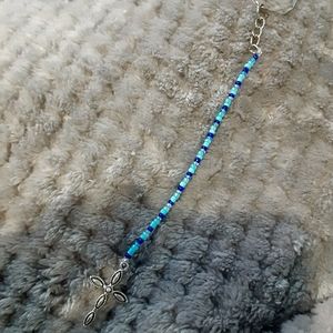 Blue cross keychain handmade